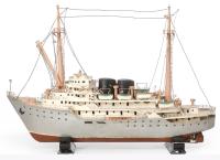 painted metal ship model