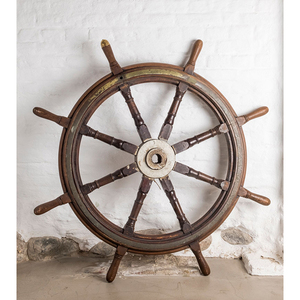 BRASS / TEAK WOOD WHEEL